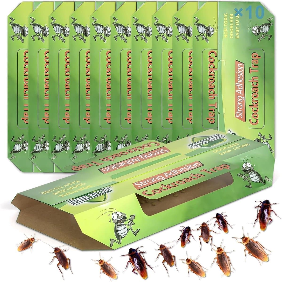 Dailygoods- Kakkerlakkenval 10 stuks - Niet-giftige monitoringval - Zelfklevende val - Insectenvanger - Kakkerlakken bestrijden - Voor keuken - Insectenval