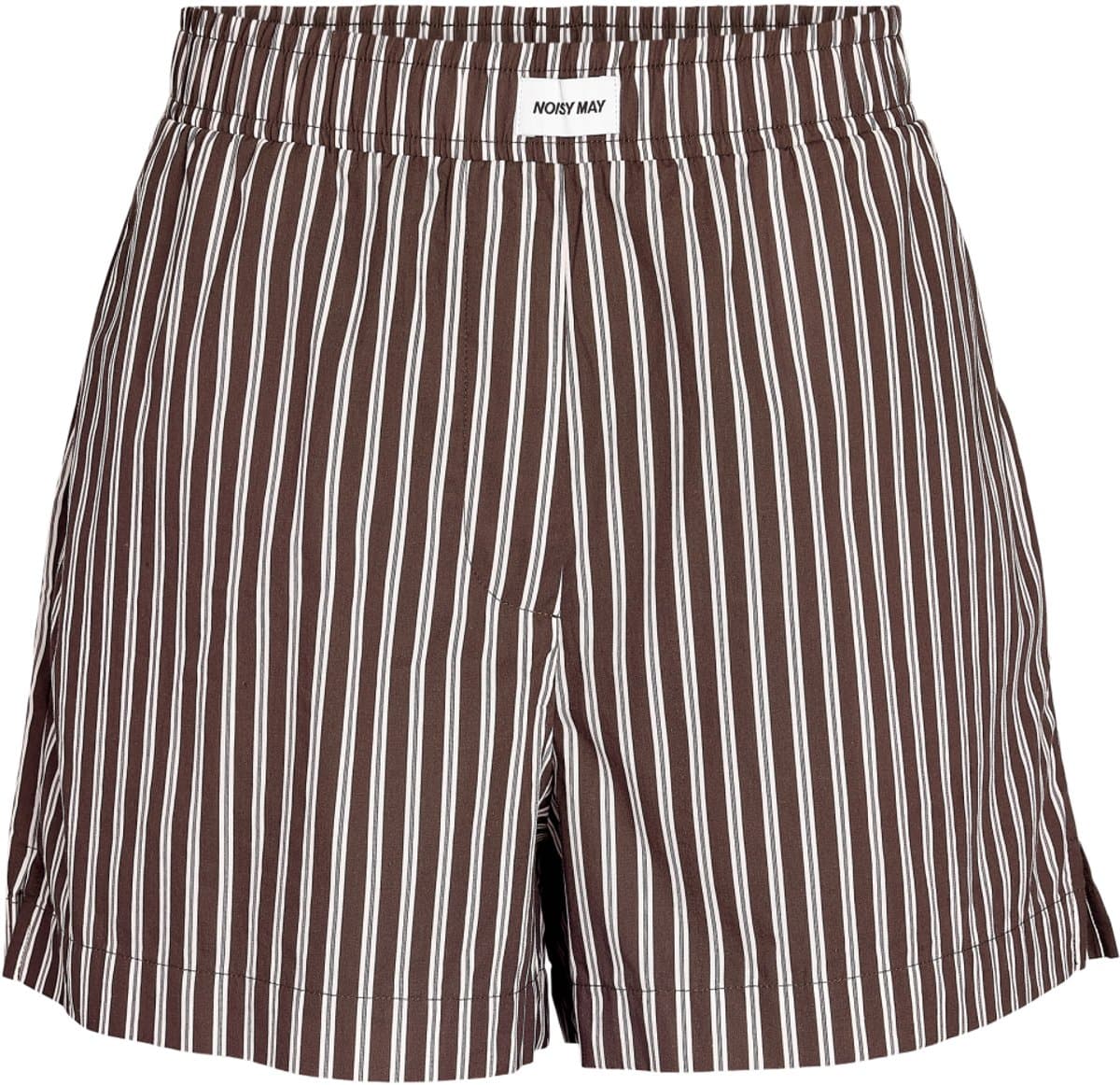Noisy may Broek Nmfrida Mw Stripe Shorts 27039553 Chocolate Brown/birch Dames Maat - M