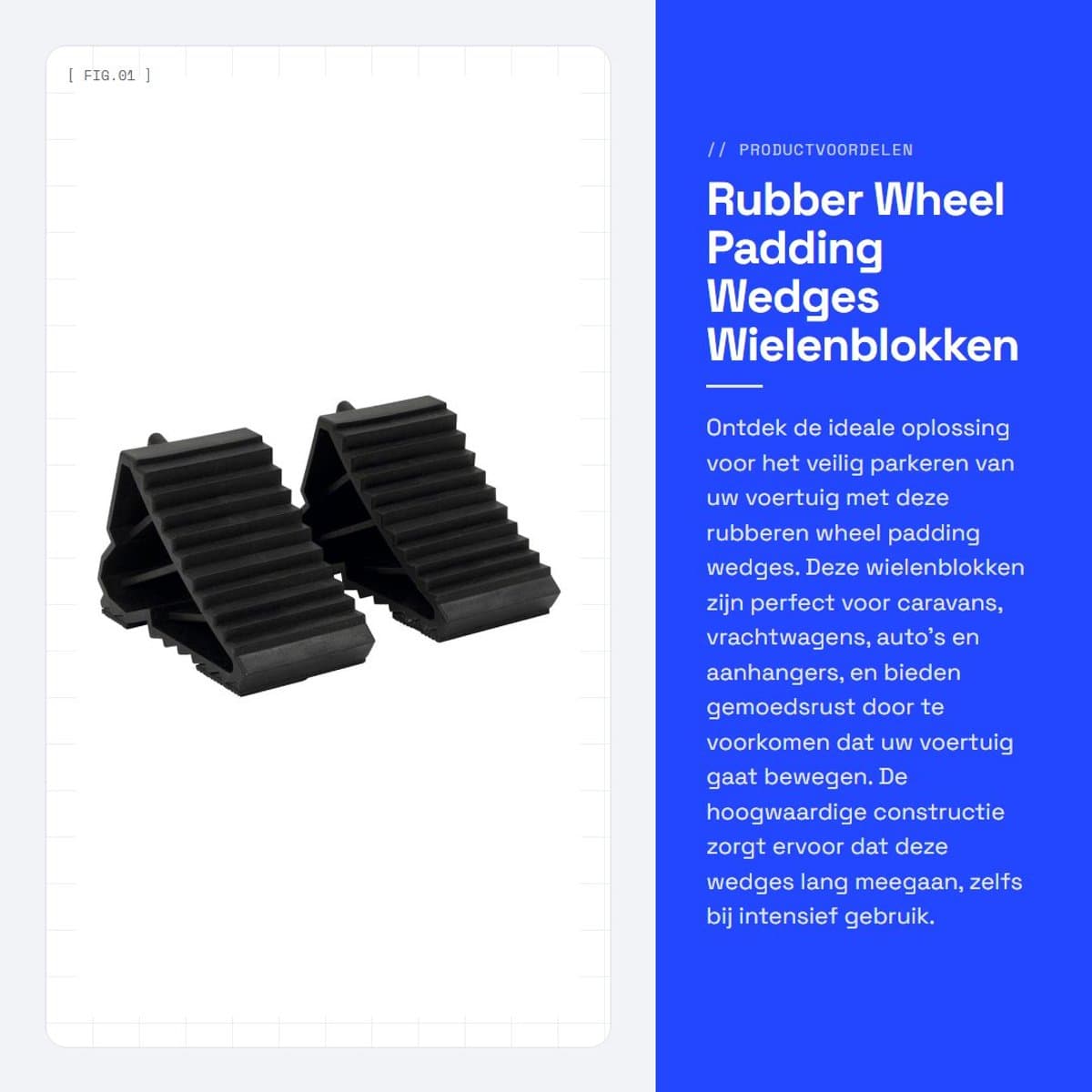 Dailygoods- Wielwiggen Hoogwaardige Constructie - Rubber/Wielwiggen - Stabiele/Antislip - Lichtgewicht/Compact - Voor Caravan/Trailer - Voorkomt Beweging - Wielblokken