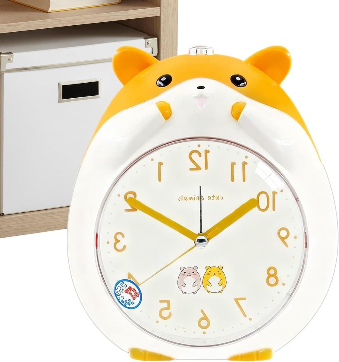 Kinderwekker Dieren - Luidspreker wekker - Ochtend routine - Dieren design - 19 cm breed - Geel