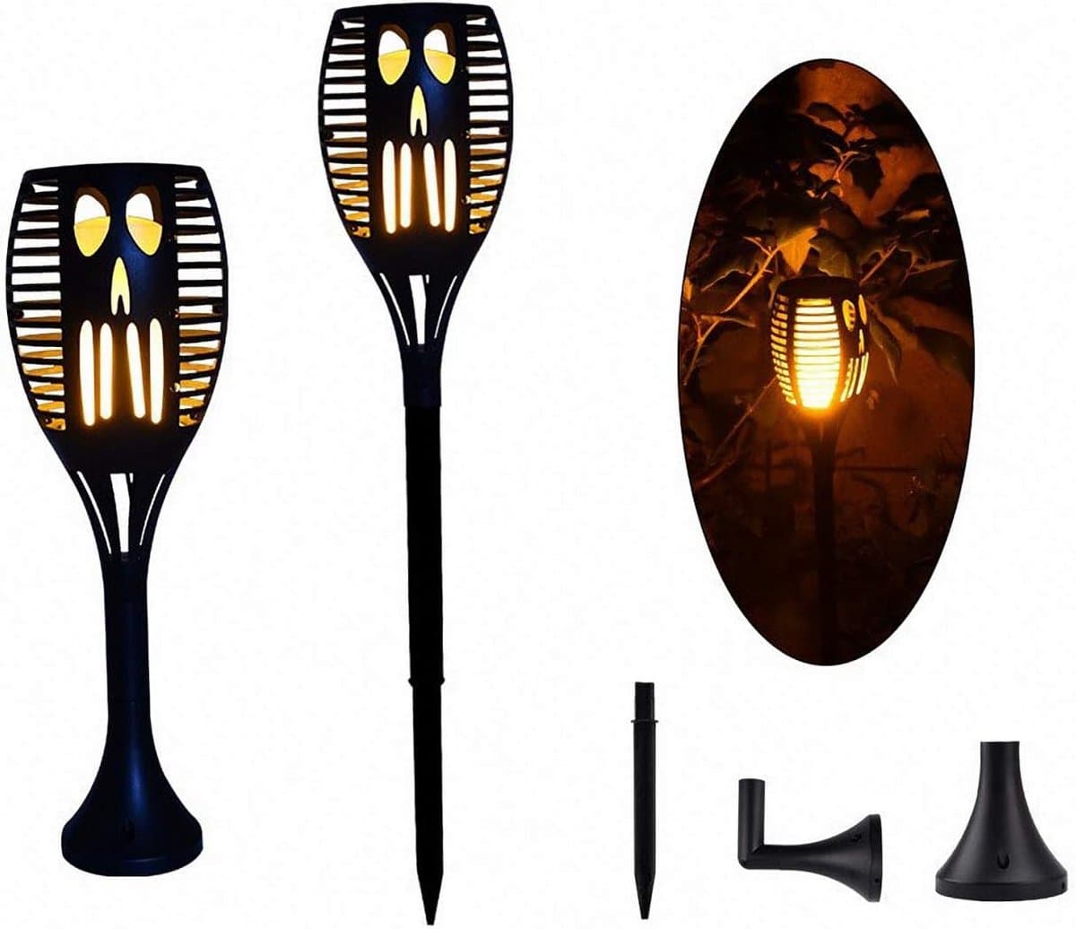 Waterdichte Tuinlamp op Zonne-energie met Flikkerend Vlam Effect