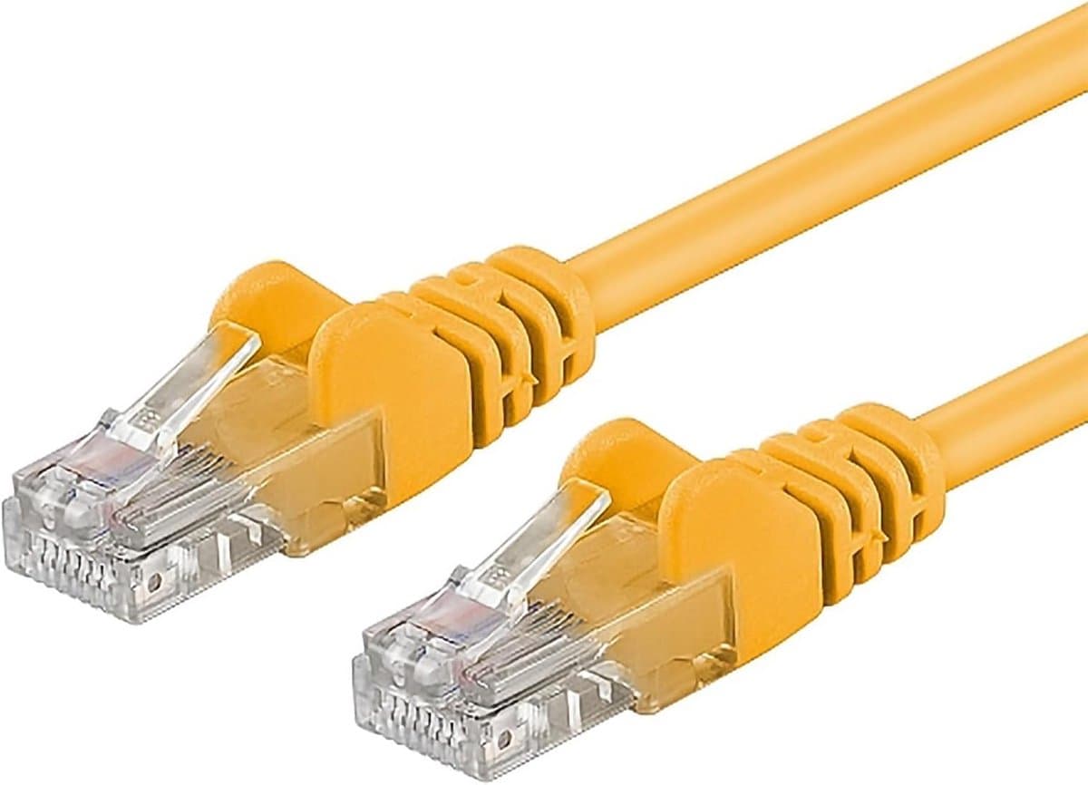 Netwerkkabel Ethernet LAN Patchkabel CAT5e UTP 2m Geel 1 Gbit/s Koper