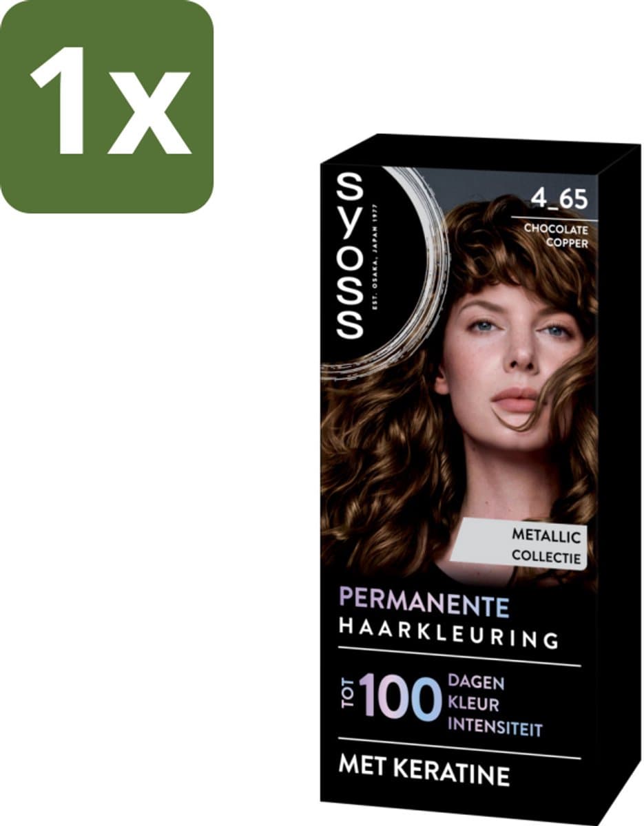 SYOSS - Permanent Coloration 4-65 - Haarverf - Permanente Haarkleuring - Chocolate Copper - Grijsdekking - 1 stuk
