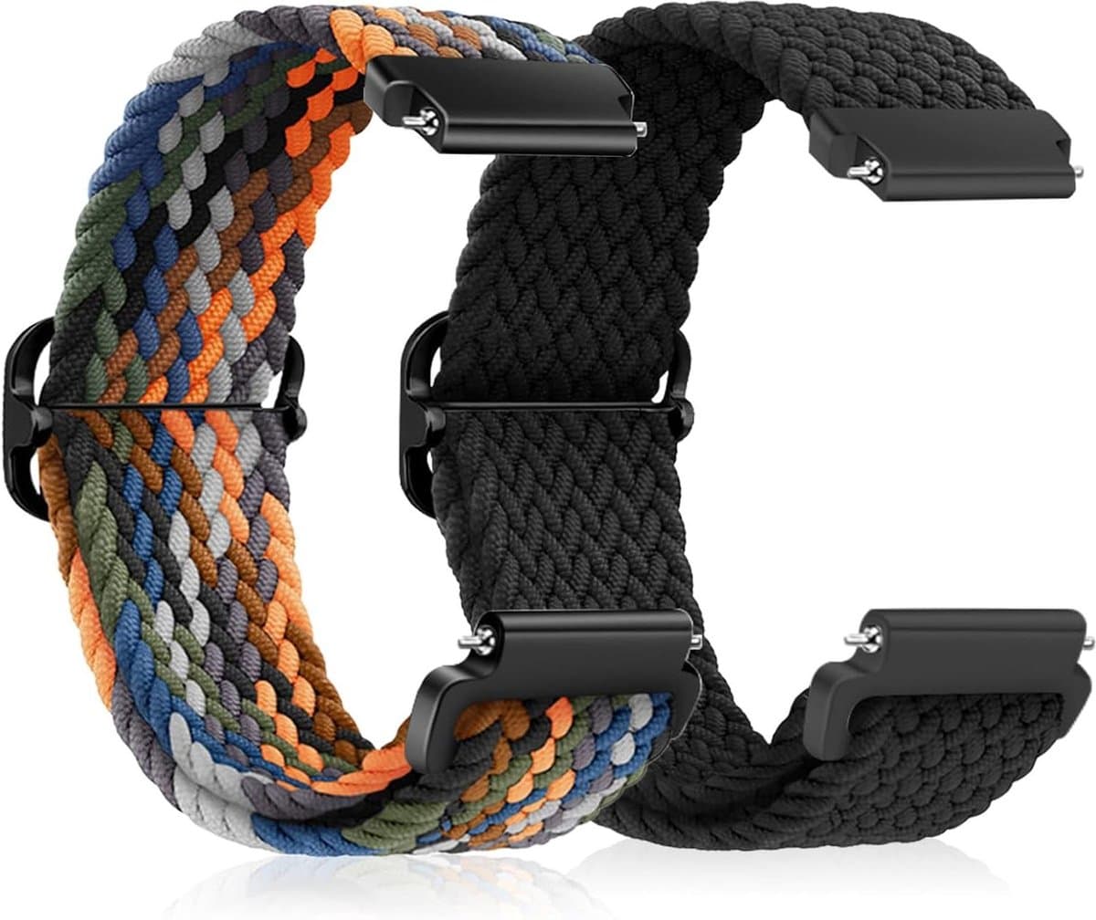 Allecta - Elastische armband voor heren en dames, snel verstelbaar, ademend materiaal, 18 mm, 19 mm, 20 mm, 22 mm.