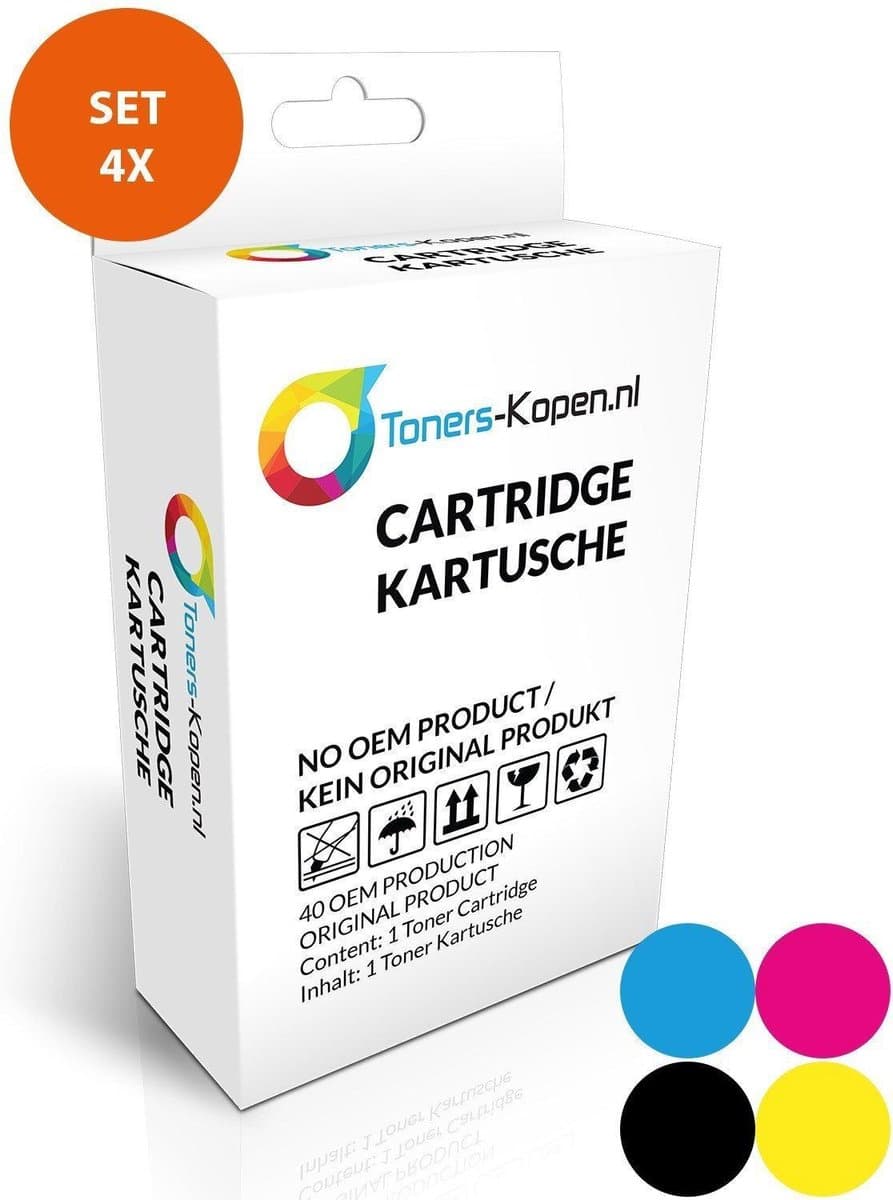 Epson 405XL Inktcartridges Set 4-Pack - Zwart 25ml Cyaan Magenta Geel 18ml - Huismerk Compatible - WF3820DWF WF3825DWF WF4820DWF WF4825DWF WF4830DTWF WF7830DTWF WF7835DTWF WF7840DTWF - 405XL alternatief C13T05H64010 - Epson inktcartridge