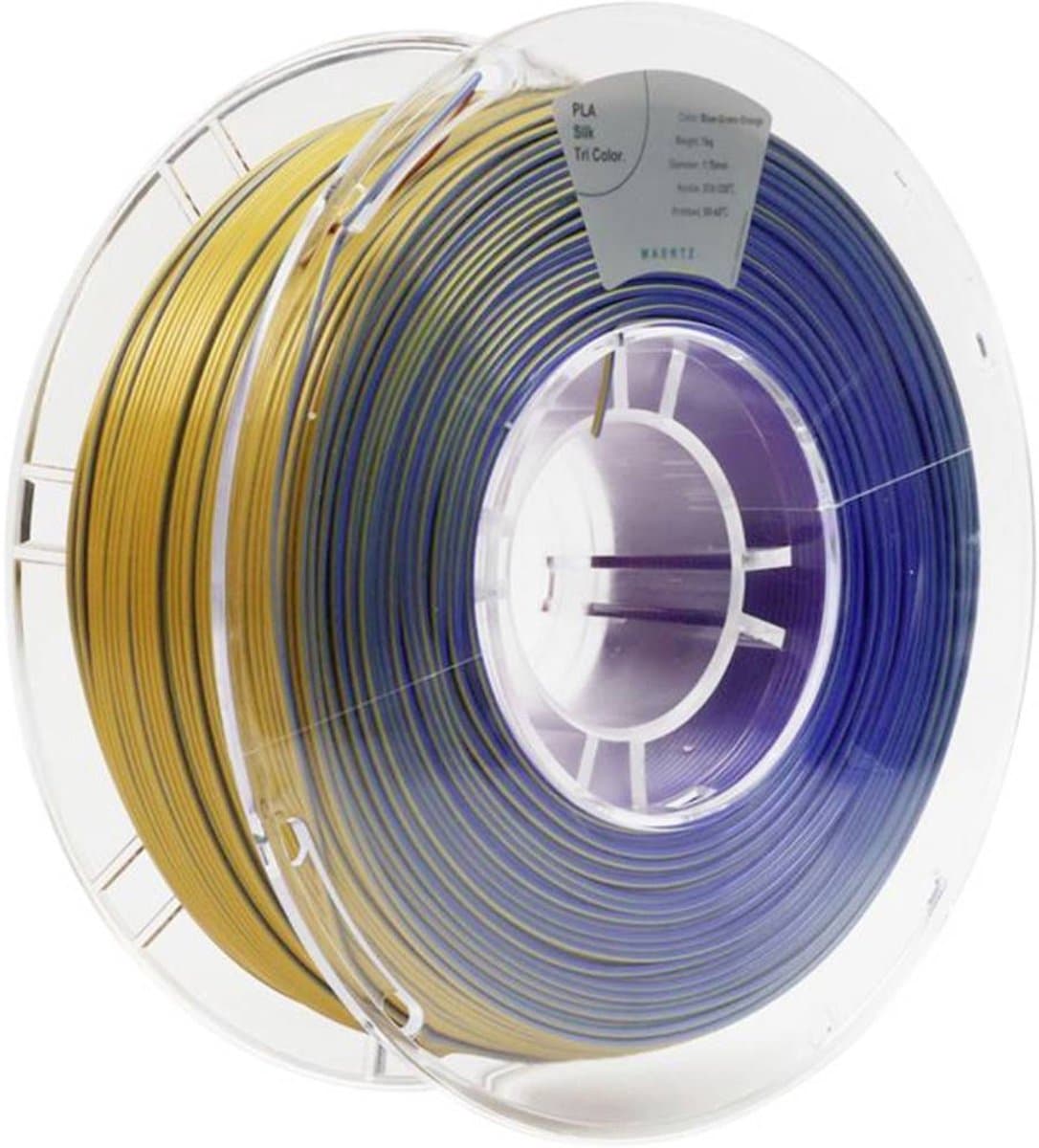 Maertz PMMA-1022-003 PMMA-1022-003 Filament PLA zijdeglans Zijdeglans 1.75 mm 1000 g Blauw, Geel, Pink 1 stuk(s)