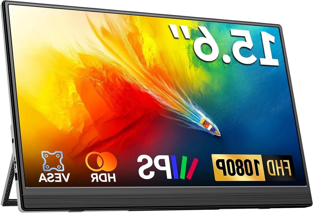 Draagbare Monitor - Extra Scherm - Multitasken Onderweg - Ultra Dun IPS Paneel - 15.6 Inch FHD - Zwart