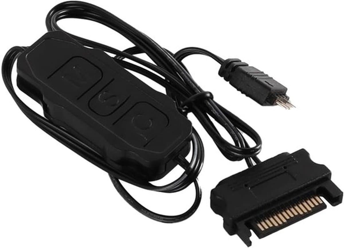 5V 3-pins ARGB-controller met SATA-voeding Ingebouwde lichtmodi voor moederbord zonder 5V ARGB voor DIY ARGB-ventilatorlichtstrip en verlichtingspaneel