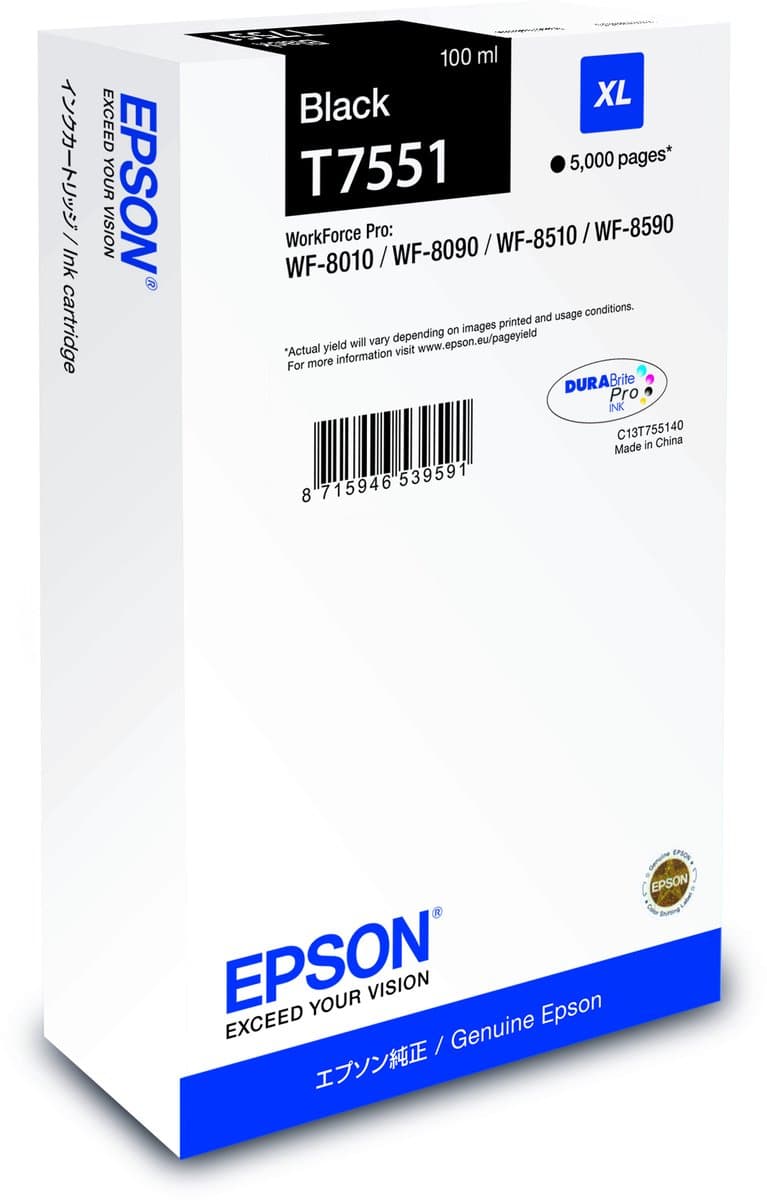 Epson C13T75514N inktcartridge 1 stuk origineel hoog (XL) rendement zwart