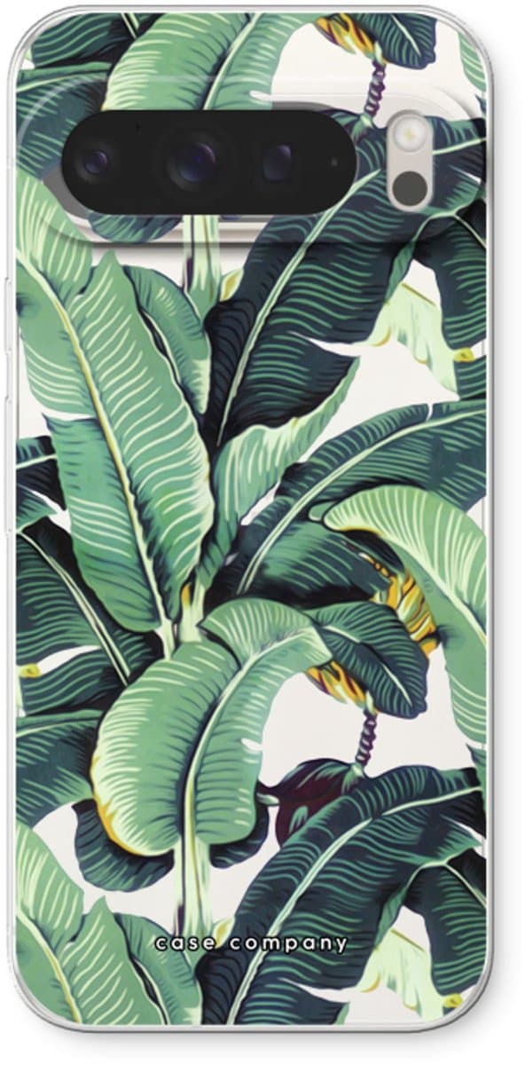 Case Company® - Hoesje geschikt voor Google Pixel 9 Pro XL hoesje - Bananenbladeren - Soft Cover Telefoonhoesje - Bescherming aan alle Kanten en Schermrand