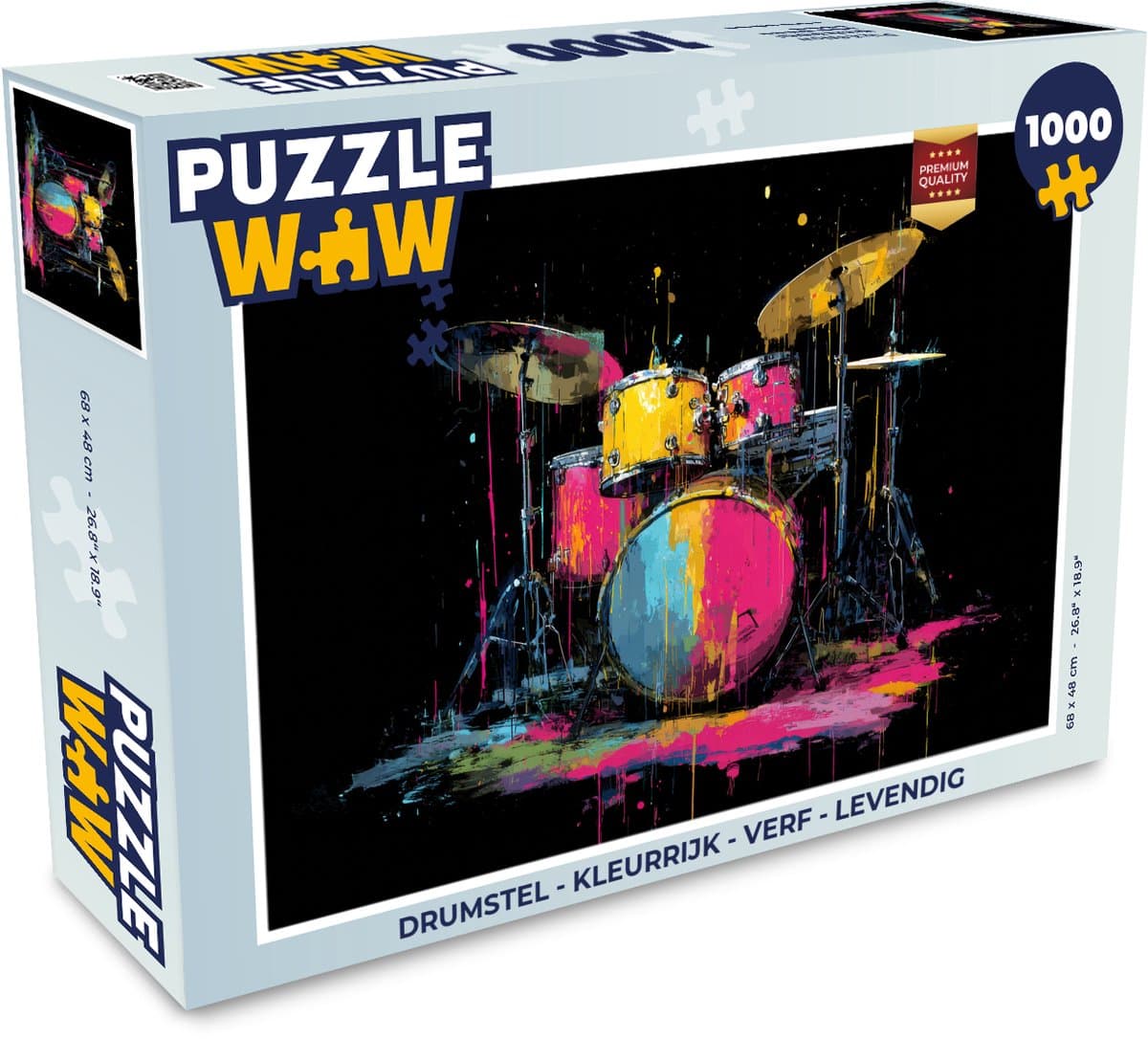 Puzzel Drumstel - Kleurrijk - Verf - Levendig - Legpuzzel - Puzzel 1000 stukjes volwassenen