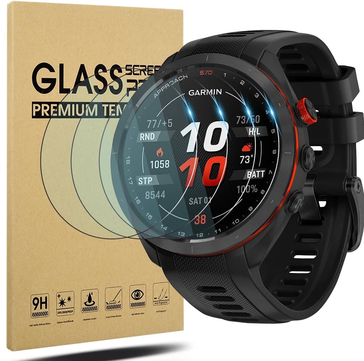 Dailygoods - Schermbeschermer - HD Glazen - Krasbestendig - 47mm - Bubbelvrij - Perfecte bescherming - Geschikt voor Garmin Fenix 7/7 Solar/Epix Gen 2