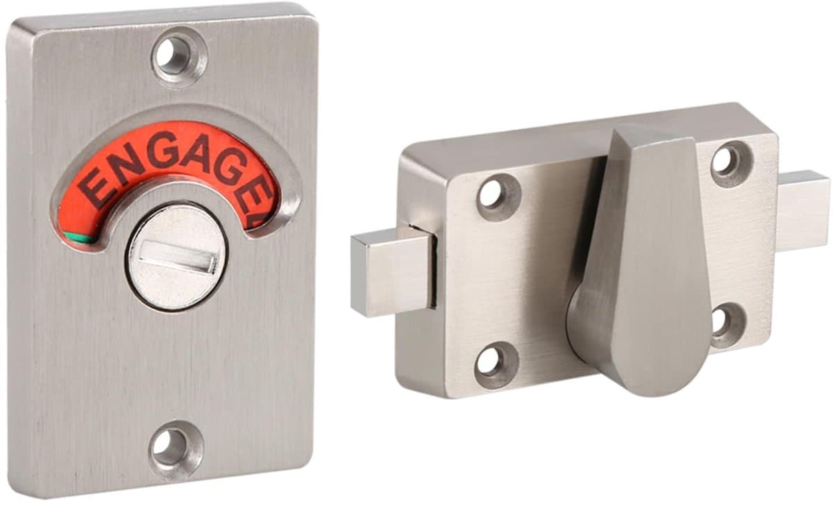 Dailygoods- Deurslot Zinklegering - Privacy Bolt - Eenvoudige Installatie - Slijtvast - Geschikt voor Plaatdikte 12-18 mm - Glad Oppervlak - Slot