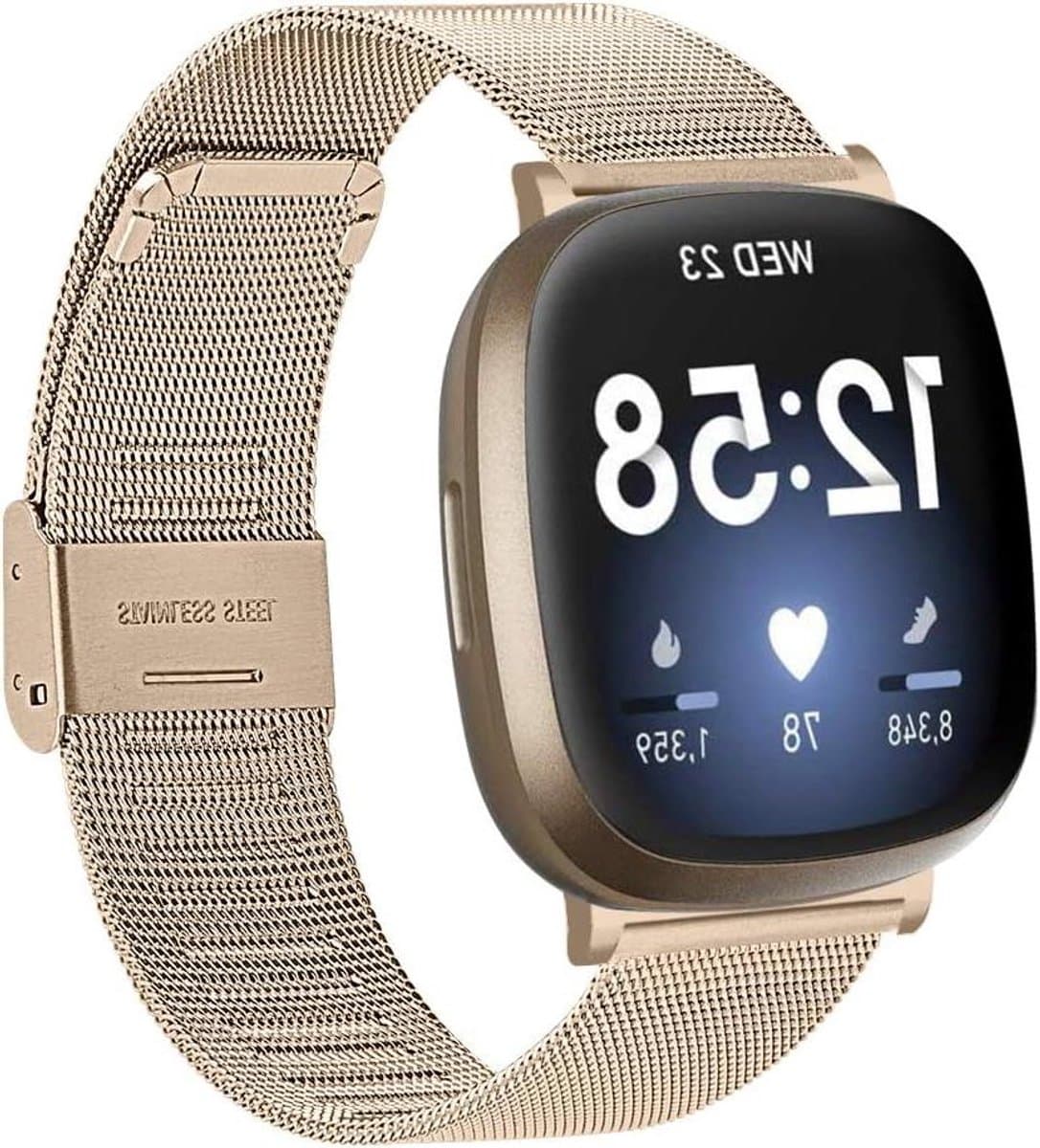 Roestvrij stalen horlogeband - Metalen band vervanger - Smartwatch personaliseren - Verstelbare sluiting - 112*92mm - Goud