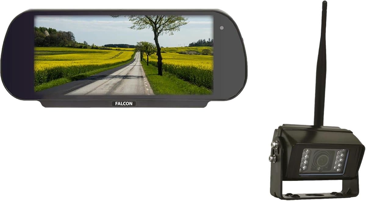 Digitale Spiegel Monitor - Draadloze Camera - Veilig Rijden - Infrarood Nachtzicht - 7 Inch Scherm - Zwart