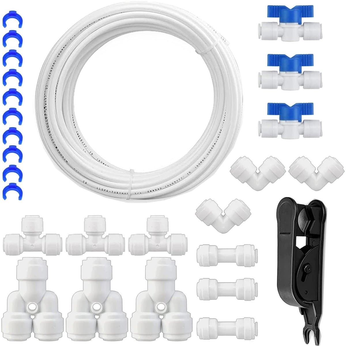 Dailygoods- Aansluitset 10 Meter - Waterfilterfitting - Koelkastslang - Slang 1/4 Inch - Push-Fit Technologie - Lekvrij en Herbruikbaar - Waterslang