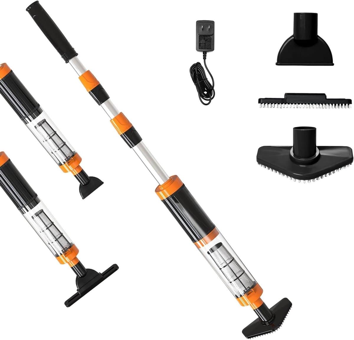 Zwembadstofzuiger Draadloos - Reinigingsapparaat - Schoonmaken van water - 3-in-1 kopstukken - 165 cm lengte - Zwart