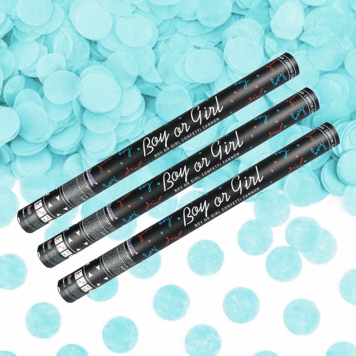 Gender Reveal - Confetti Cannon 60cm - It's a Boy - Set van 3 stuks