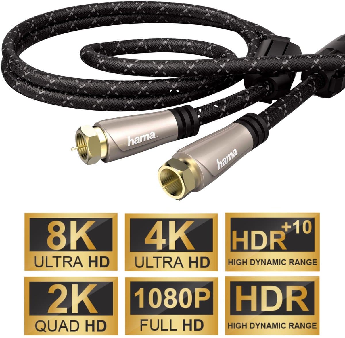 Hama 3m satellietkabel 120dB 8K/4K HD TV antennekabel met F-connector coaxkabel