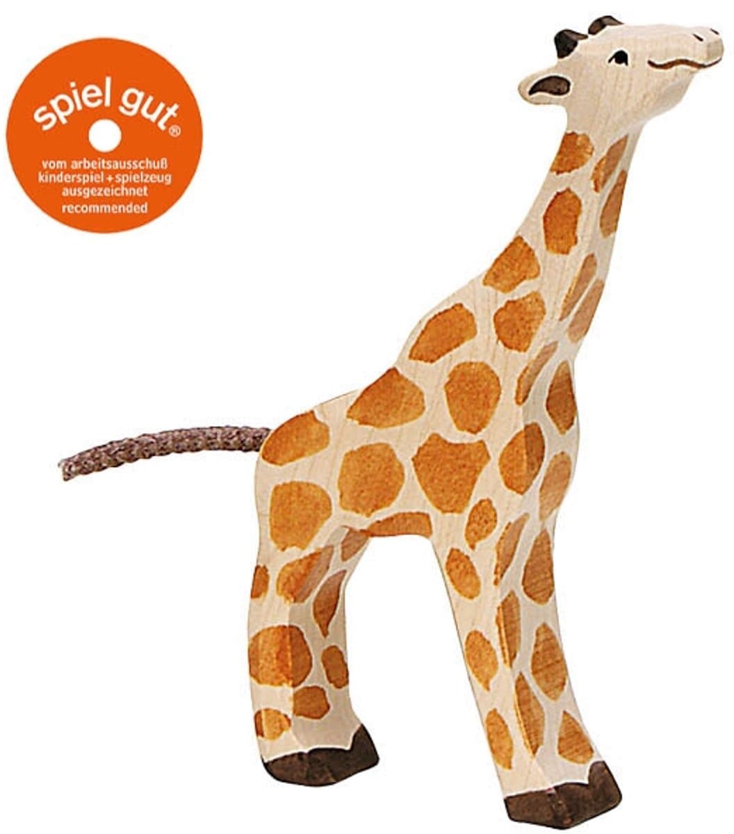 HOLZTIGER Wildernis - Giraf Klein - 11X2X17Cm - Houten Figuur - Handgemaakt
