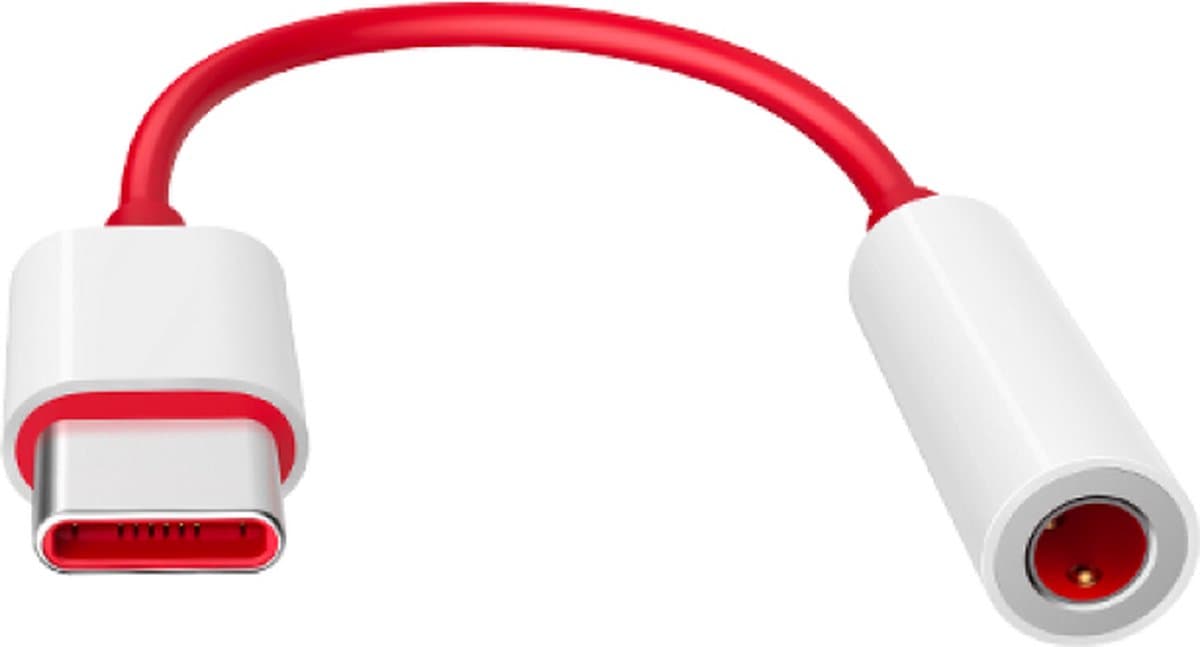 OnePlus - USB-C naar 3.5mm jack Adapter - Rood