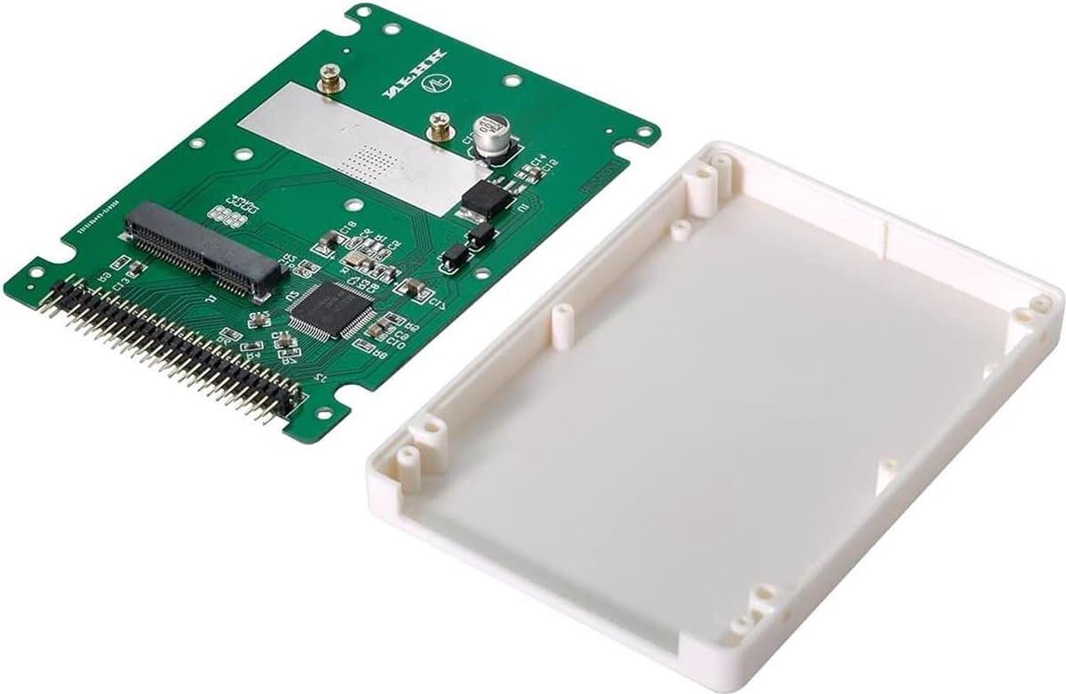mSATA mini PCI-E SATA SSD to 2.5 inch IDE 44pin Notebook Laptop hard disk Enclosure - White - High Quality