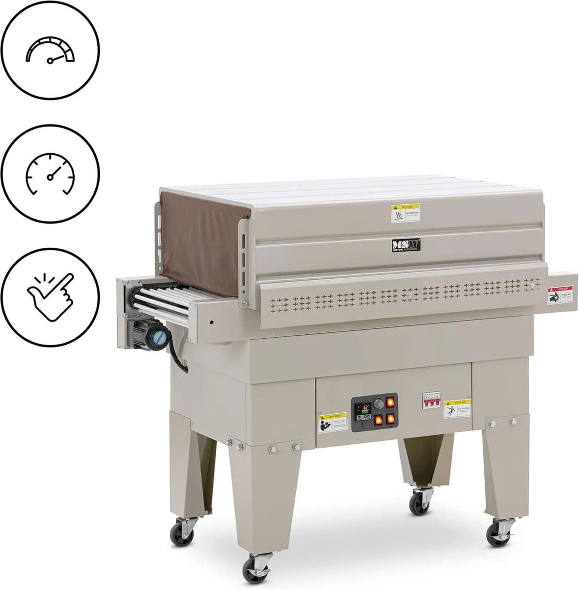 MSW - Krimptunnel - voor producten tot 90 x 45 x 25 cm - 7500 W / 380 - 400 V