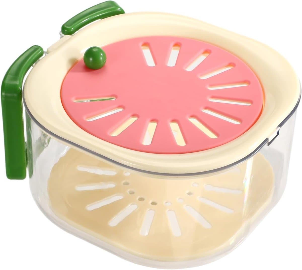 Multifunctionele Fruitschoonmaak Kom 15x16cm voor Keuken, Groentenwassen en Buitengebruik, Ideaal voor Picknicks en Koelkastopslag (Roze)