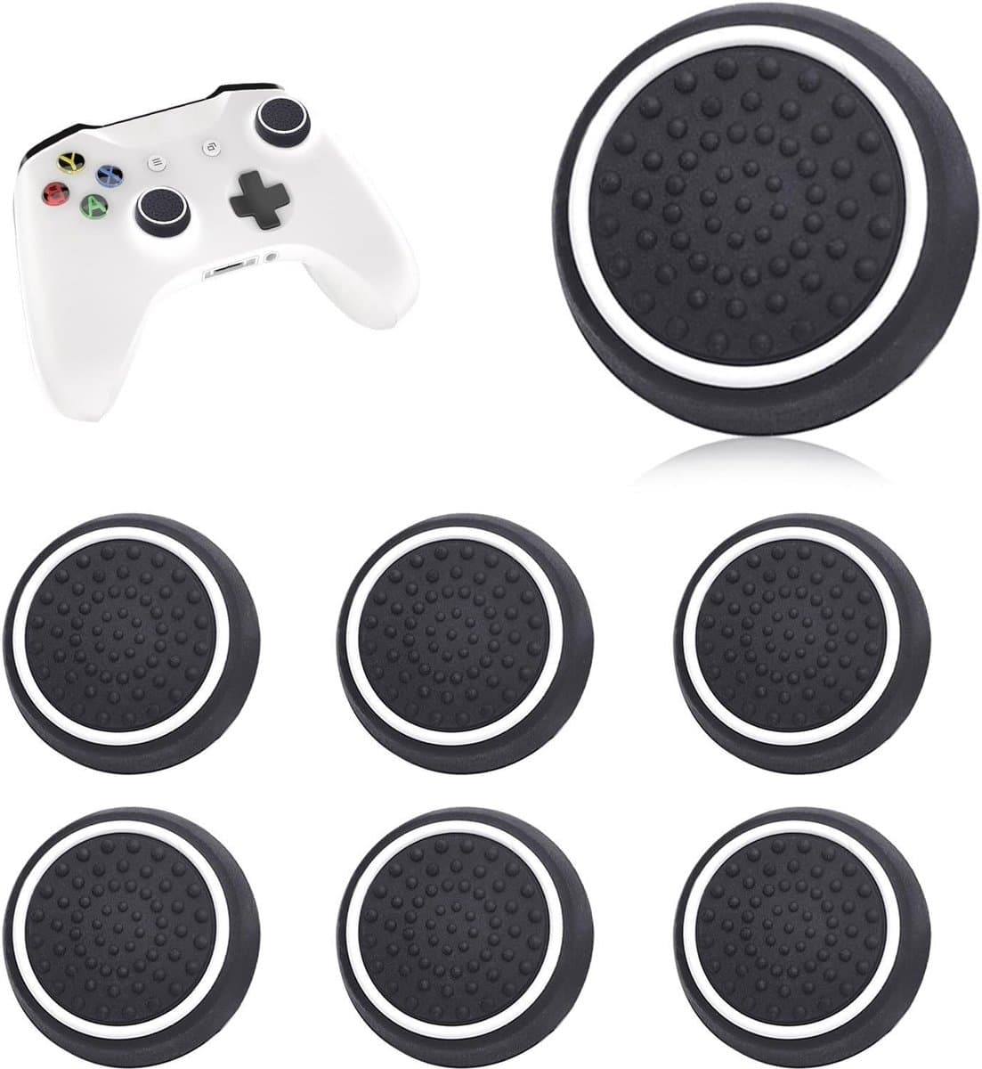 6 Stuks Silicone Thumb Grip Caps voor Joystick Controllers - Verbeterde Grip en Comfort voor PS3, PS4, PS5 en Xbox 360 Controllers