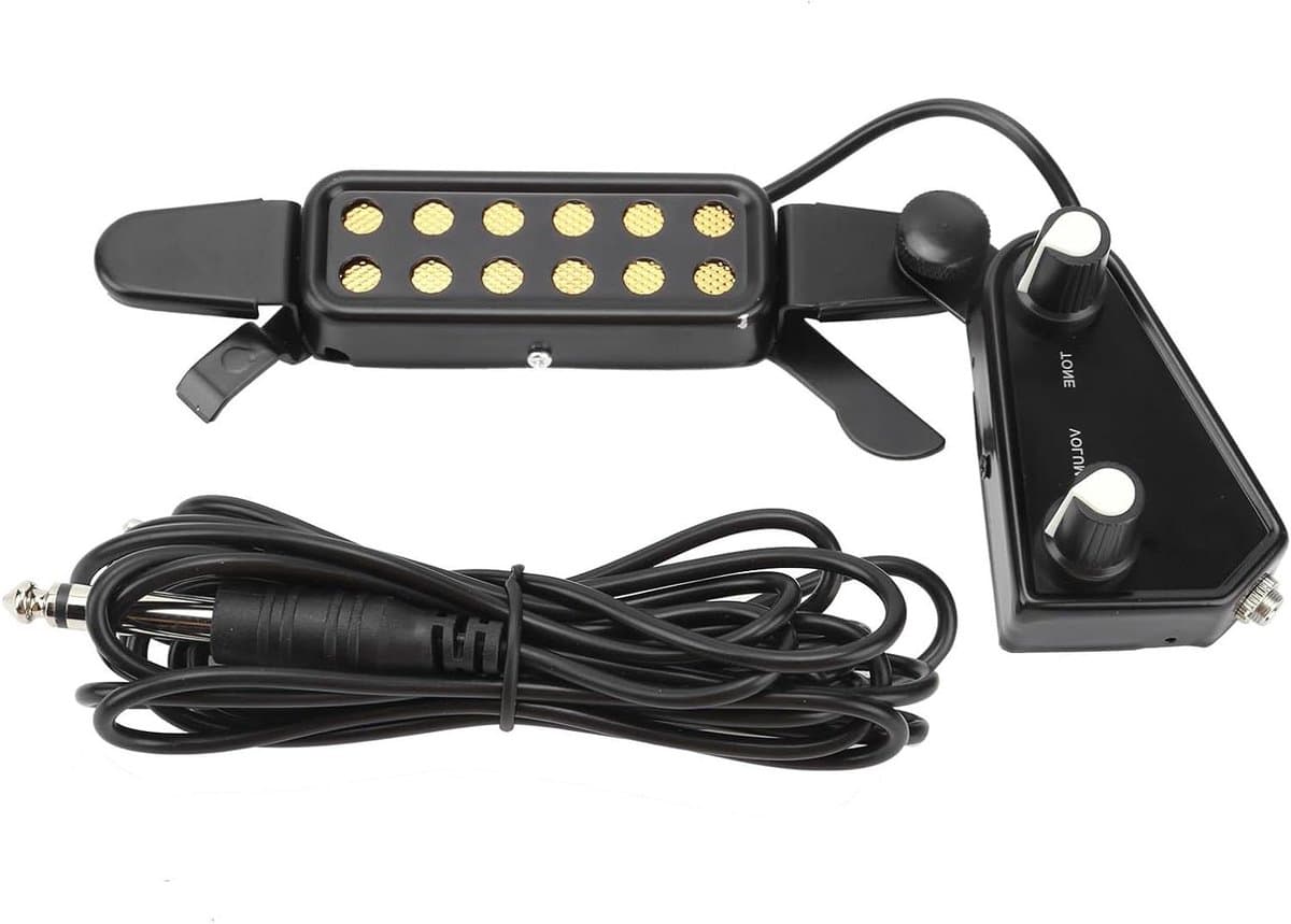 Gitaar Pickup - Akoestisch Klankgat - Muziek Versterken - Volume Controle - 2.5 Meter Kabel - Zwart