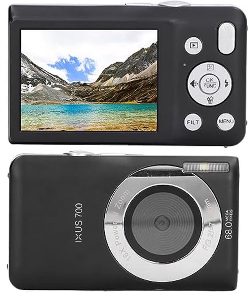 8K Digitale Camera, 2,7 Inch 68 MP IPS Vlogging Selfie Dual Screen Camera met 16x Digitale Zoom, 20 Ingebouwde Schoonheidsfilters, 750 MAh WiFi Digitale Videocamera voor Vloggen