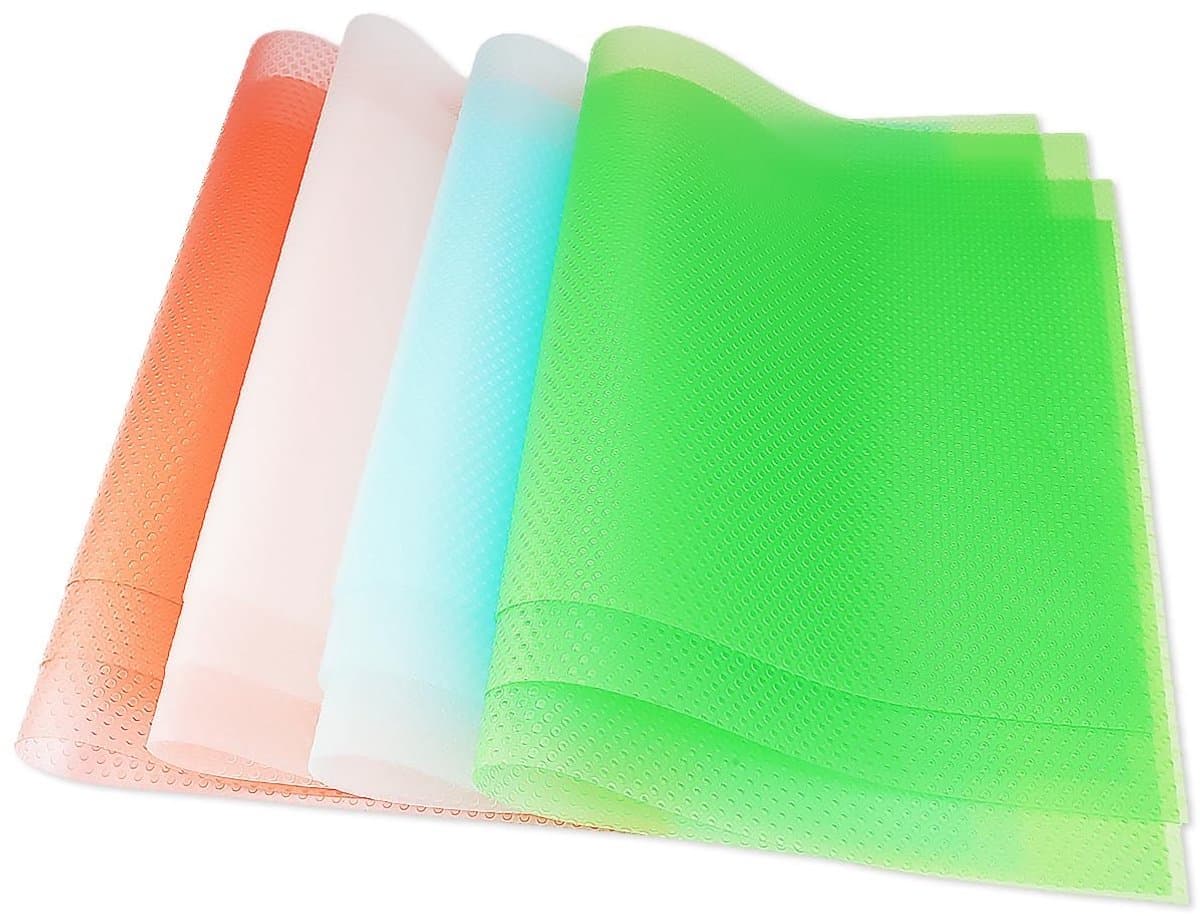 Set van 12 Antibacteriële Koelkastmatten, Wasbaar en Op Maat Te Knippen, Voorkomt Vocht en Geuren, Ideaal voor Groentelades en Lades, Verkrijgbaar in 4 Kleuren (45 x 29 cm)