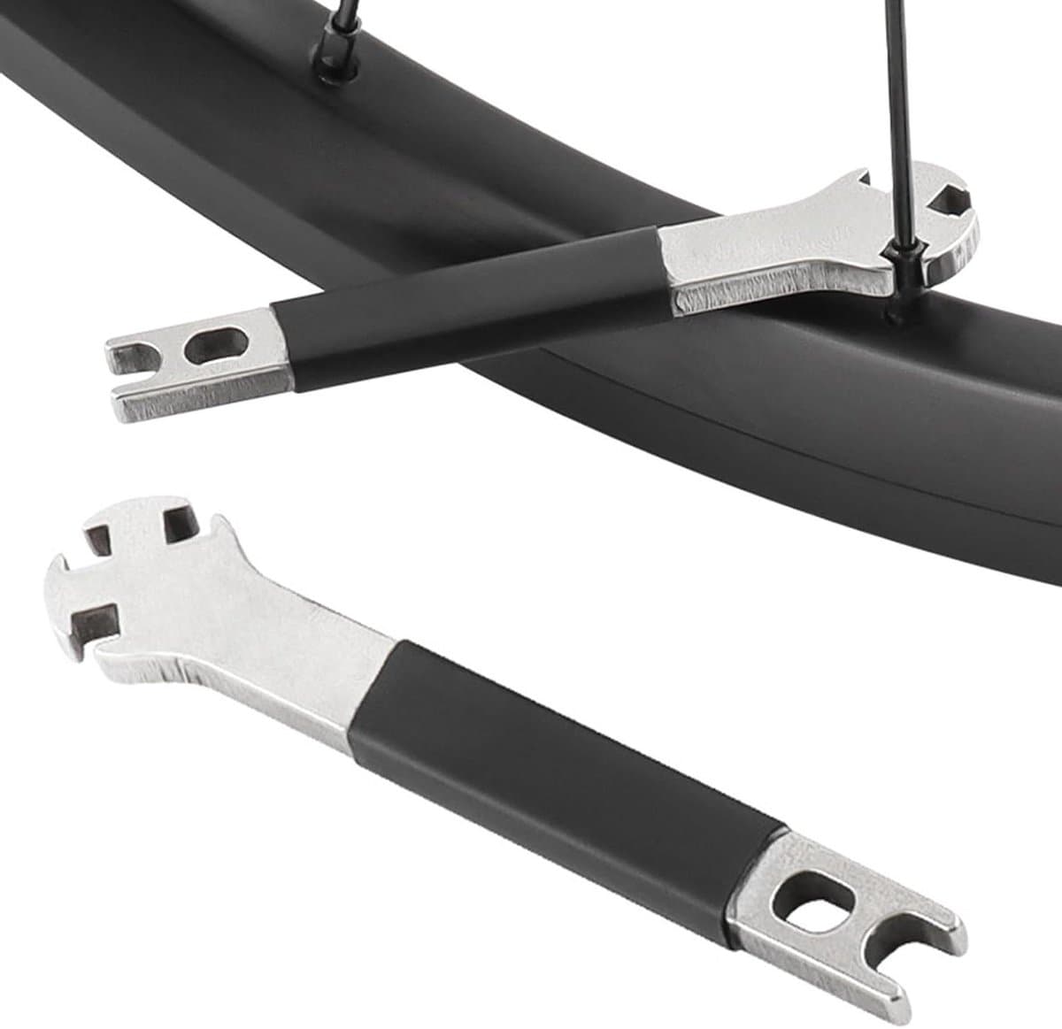 Fiets Spaaksleutel - Velg Tool - Fietsonderhoud Reparatie - Roestvrij Staal - Compact Lichtgewicht - Grijs
