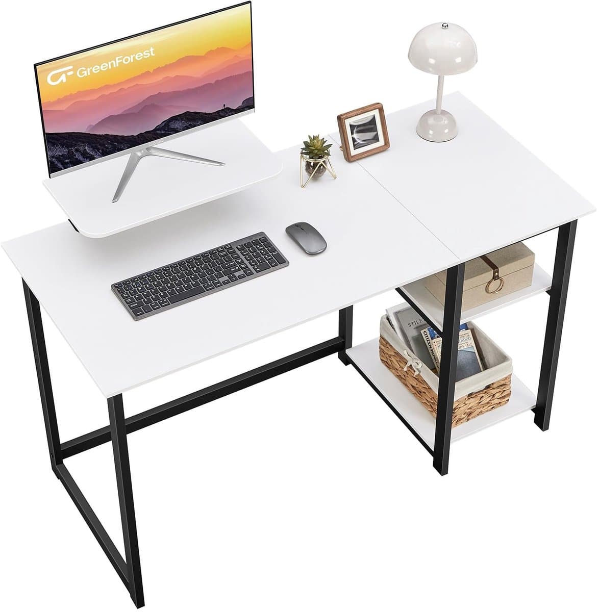 OmGoods - Dailygoody - Computer Bureau - Thuiswerkplek - Ruim Bureau - Wit - Laptop Gaming Desk - Compact en Functioneel - Geschikt voor Kleine Kantoren