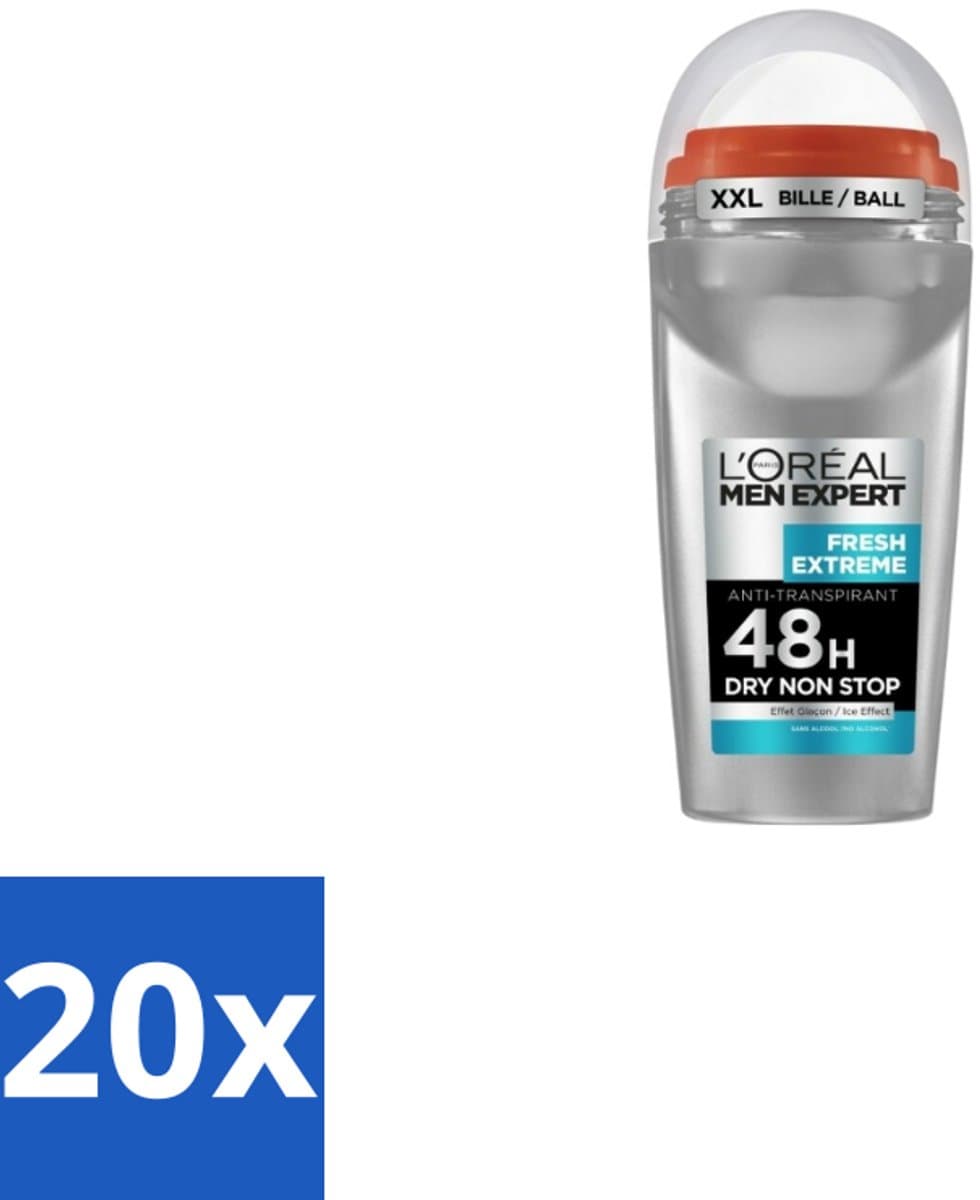 L'Oréal Men Expert Deodorant Roller Fresh Extreme 50 ml - Bulkverpakking - 20 stuks