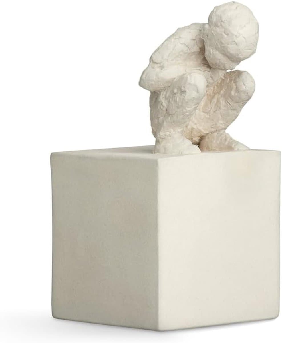 Nieuwsgierige Sculptuur - Decoratief Beeldje - Woondecoratie - Handgemaakt Uniek Design - 12.5cm Hoog - Meerkleurig