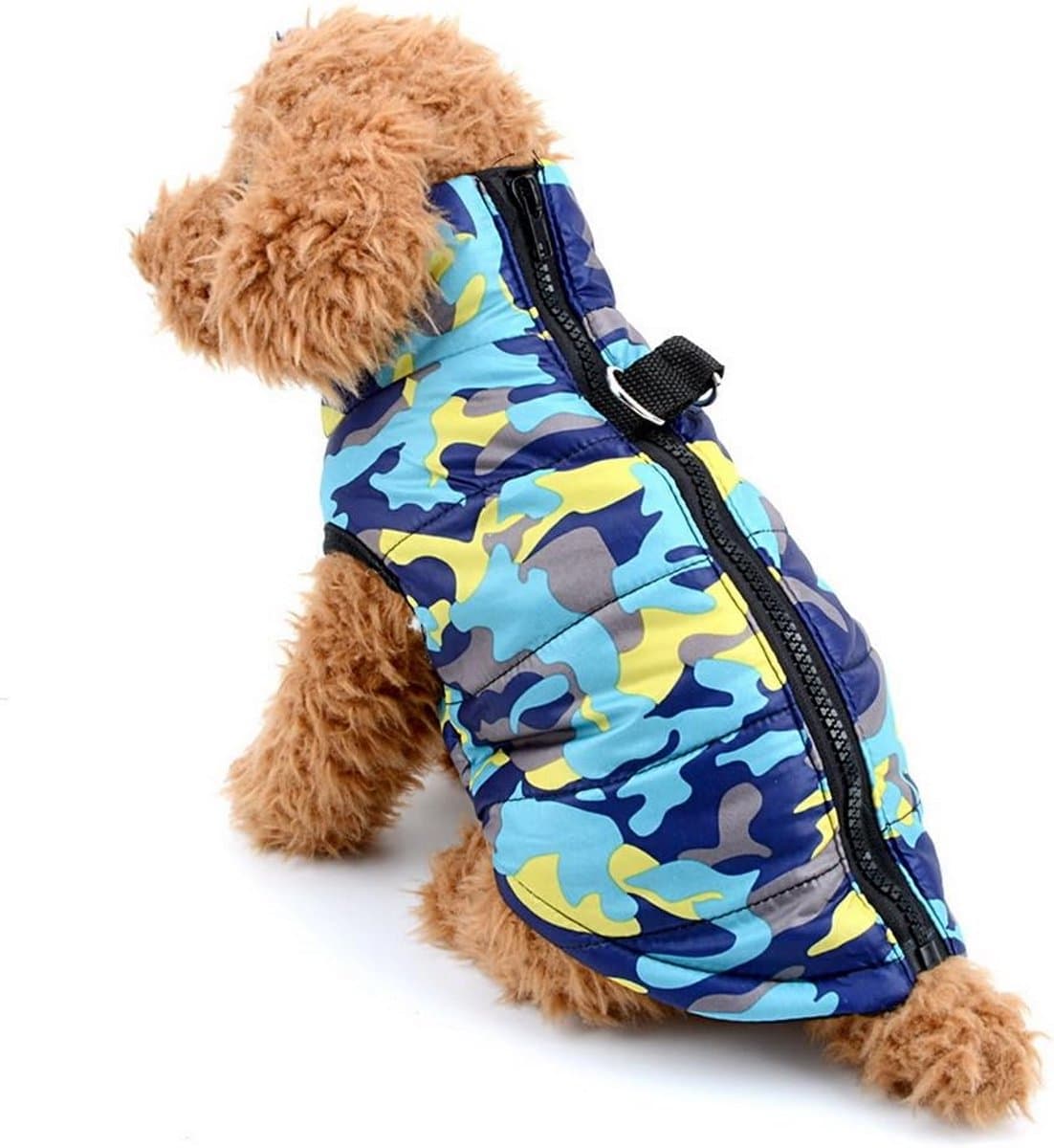 Warme Waterdichte Hondenjas Winter met Harnas en Camouflage Design voor Kleine tot Middelgrote Honden