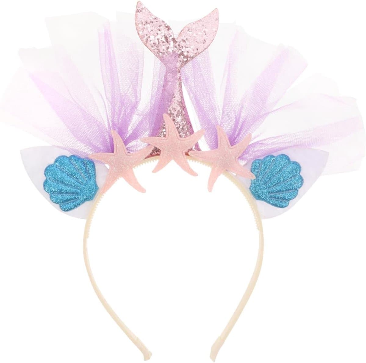 Glitter Mermaid Headband with Mesh Princess Girls Hairbands (1) - ShopVlot