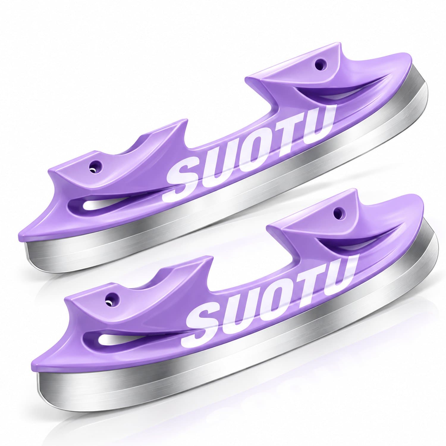 Suotu IJshockeyaccessoires - 1 Set RVS Lemmet en Beschermer voor Schaatsen - Vervangende lemmeten - Geschikt voor de Suotu S78 Skeelers Maat: EUR 32-36 - Paars