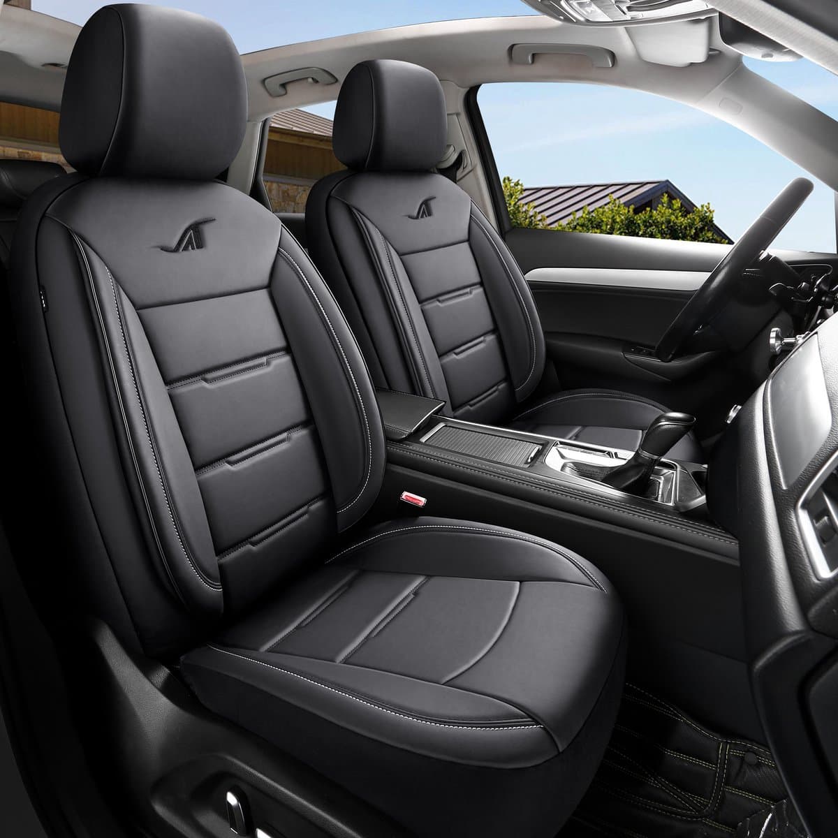 Stoelhoezen Volkswagen Touran 2 - Complete set - Zwart kunstleer - AIM