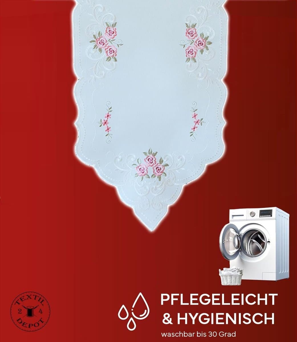 Tablecloth Embroidery Roses Flowers Summer Spring - ShopVlot