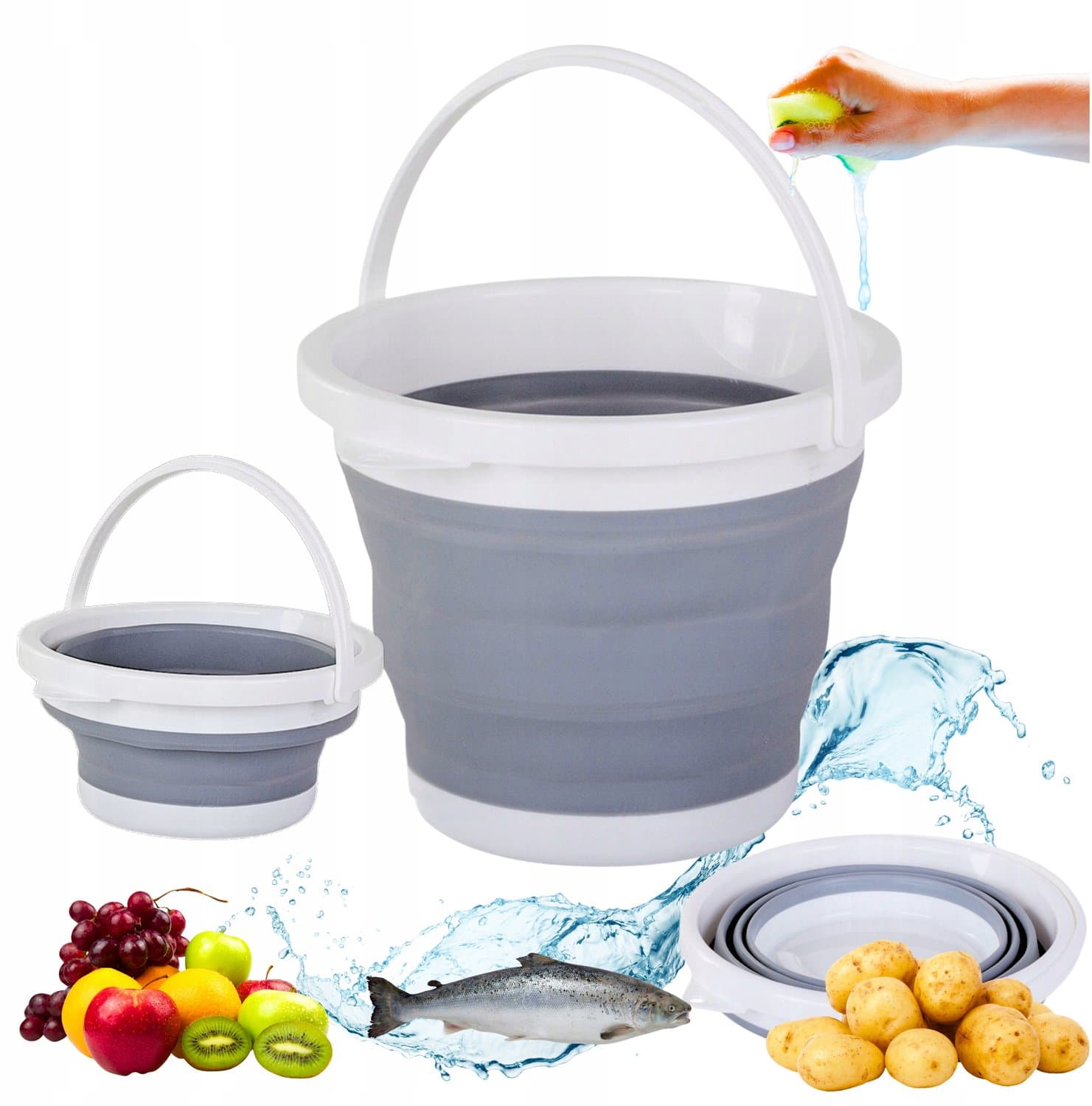 Opvouwbaar Silicoon Emmer 5L - Camping, Tuin, Auto