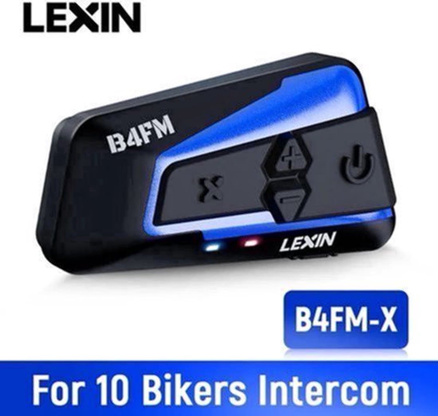 Lexin - B4FM-X - Motorfiets Intercom - Motorhelm - Bluetooth - Headsets - Handsfree - Communicator - Interphone - Voor 10 ruiters