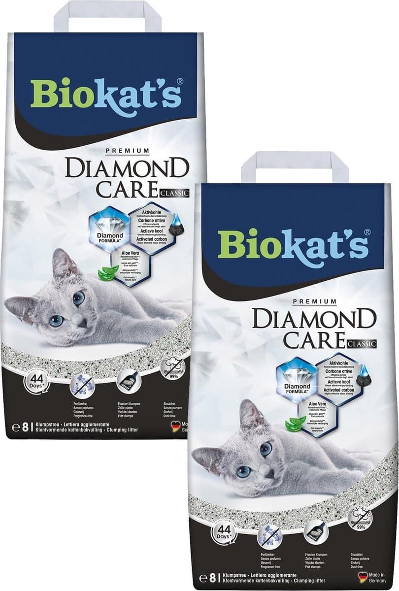 Biokat's Diamond Care Classic Aloe Vera Geur - Kattenbakvulling - 2 x 8 l