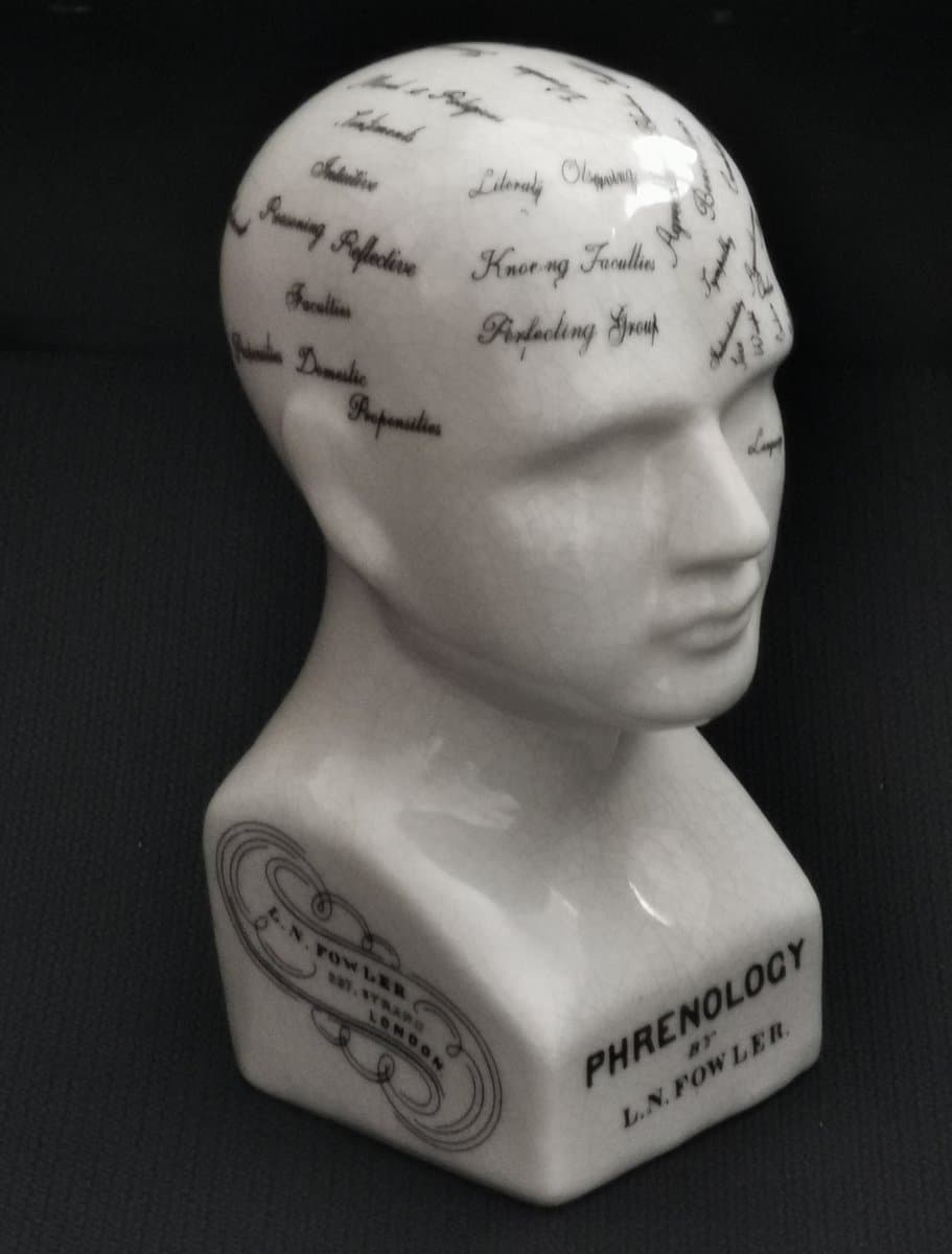 Phrenology Keramiek Hoofd Small - (hxbxl) ca. 14cm x 6,5cm x 6cm