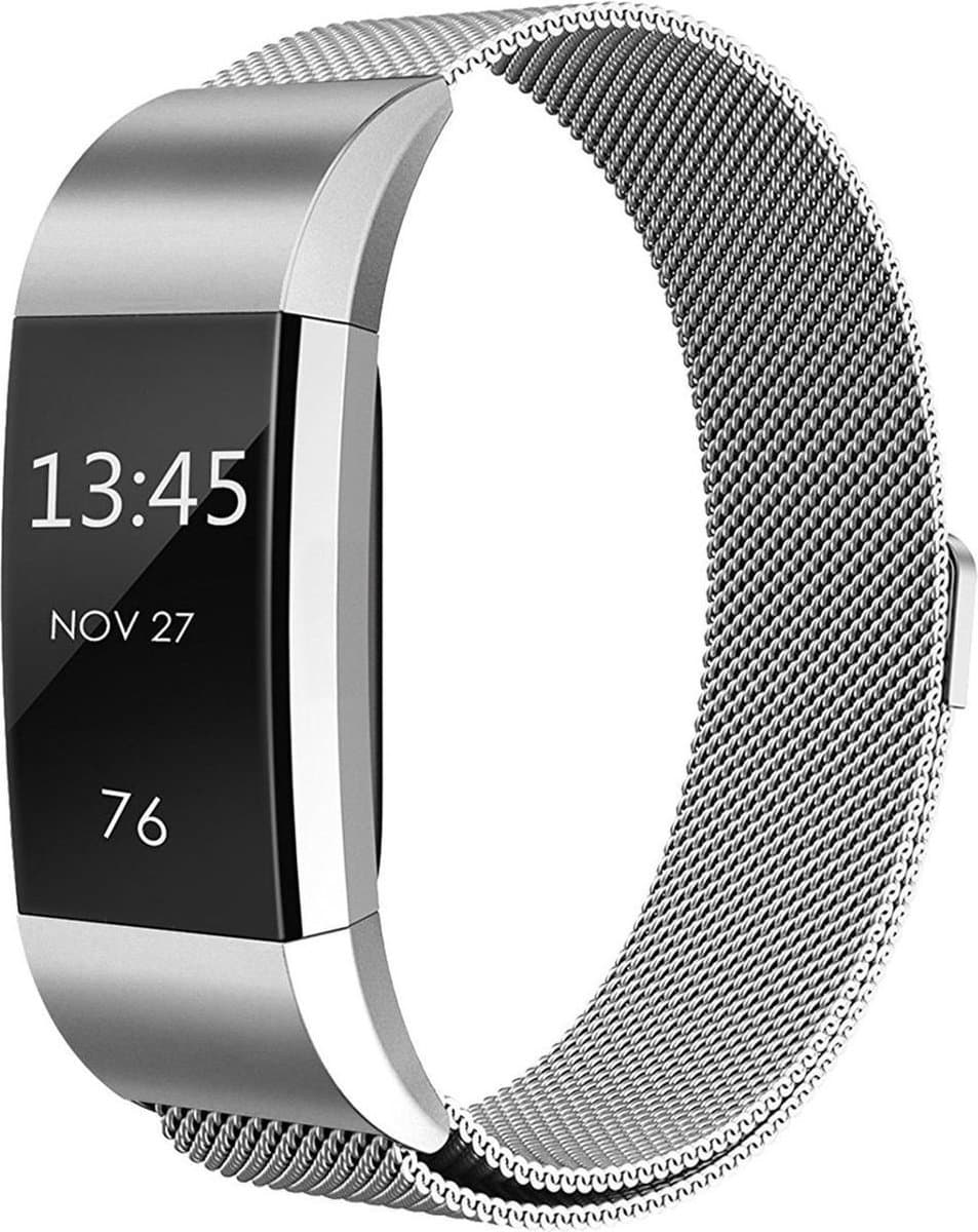 Milanees bandje - Fitbit Charge 2 Bandje - Zilver