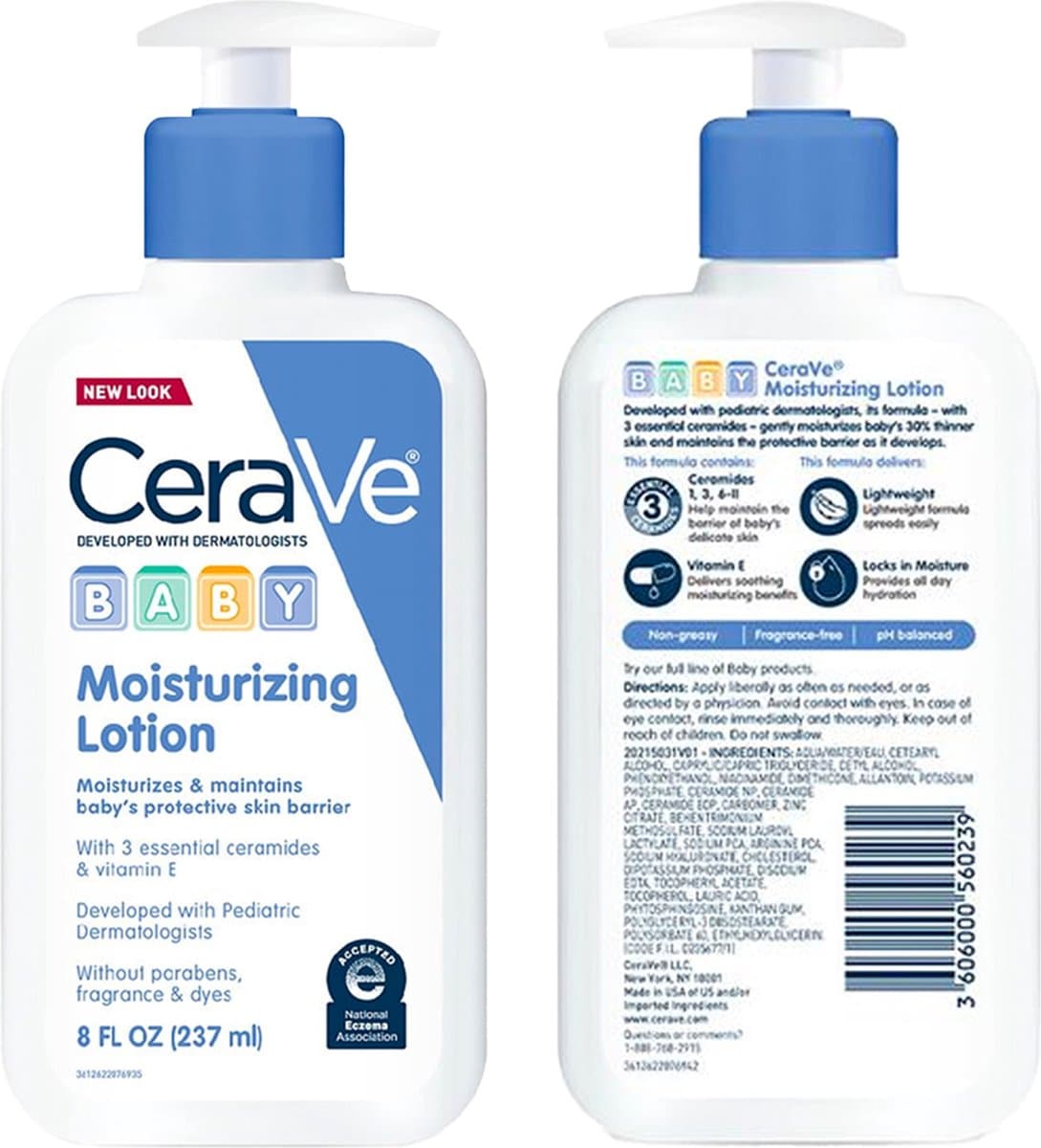CeraVe Baby Lotion - Zachte babyhuidverzorging met Hyaluronzuur en Ceramiden  - Baby Moisturizing Lotion - Parabenen en geurvrij - 237ml