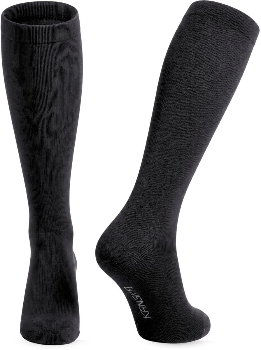 KANGKA® Compressiekousen 20-30 mmHg maat 37-40 (M) - Steunkousen Vliegtuig - Compressie sokken voor Hardlopen Wandelen - Unisex - Zwart