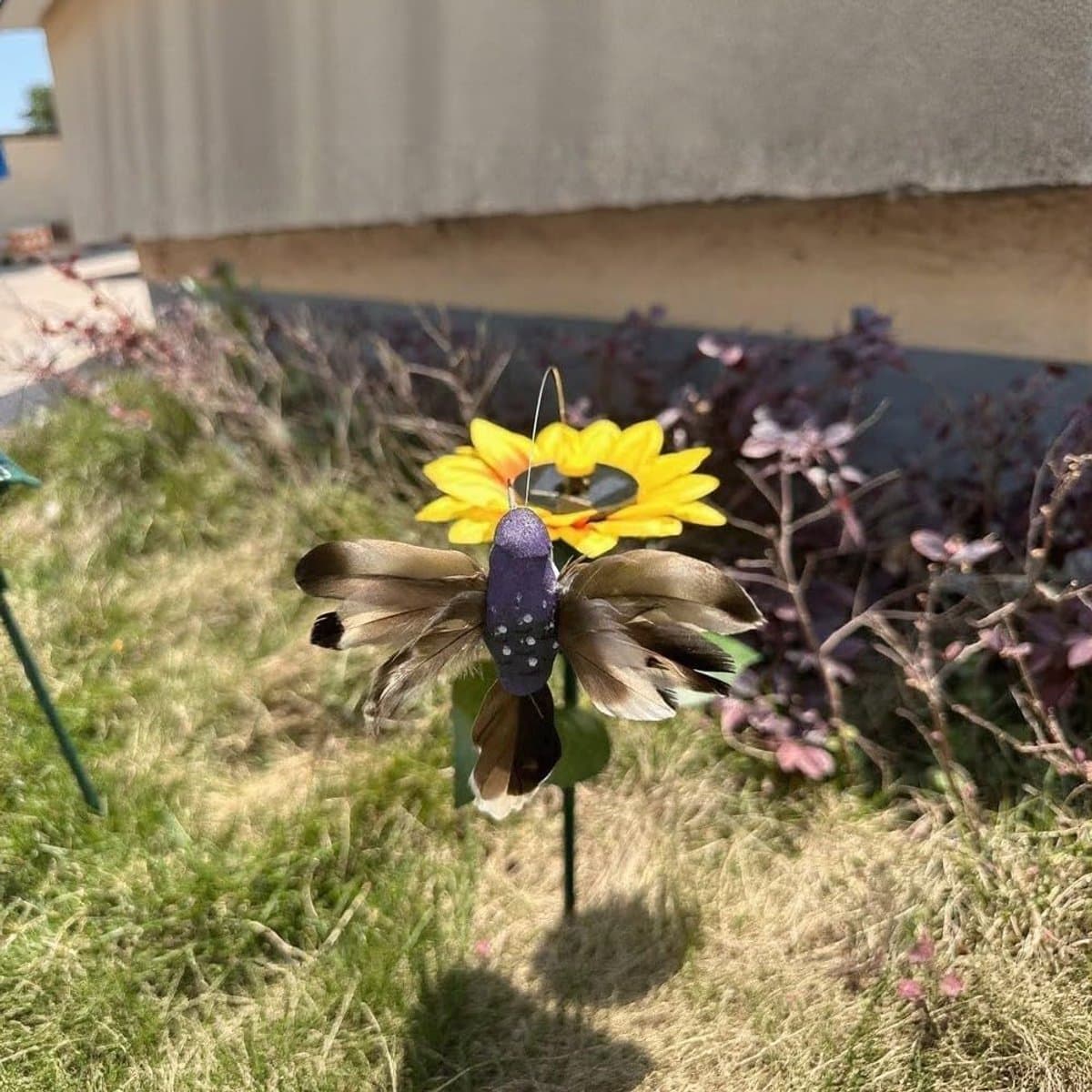 Zonnevogel decoratie - Bewegende vogel - Tuin versieren - Realistische vleugelslag - 13 x 8 x 8 cm - Meerdere kleuren
