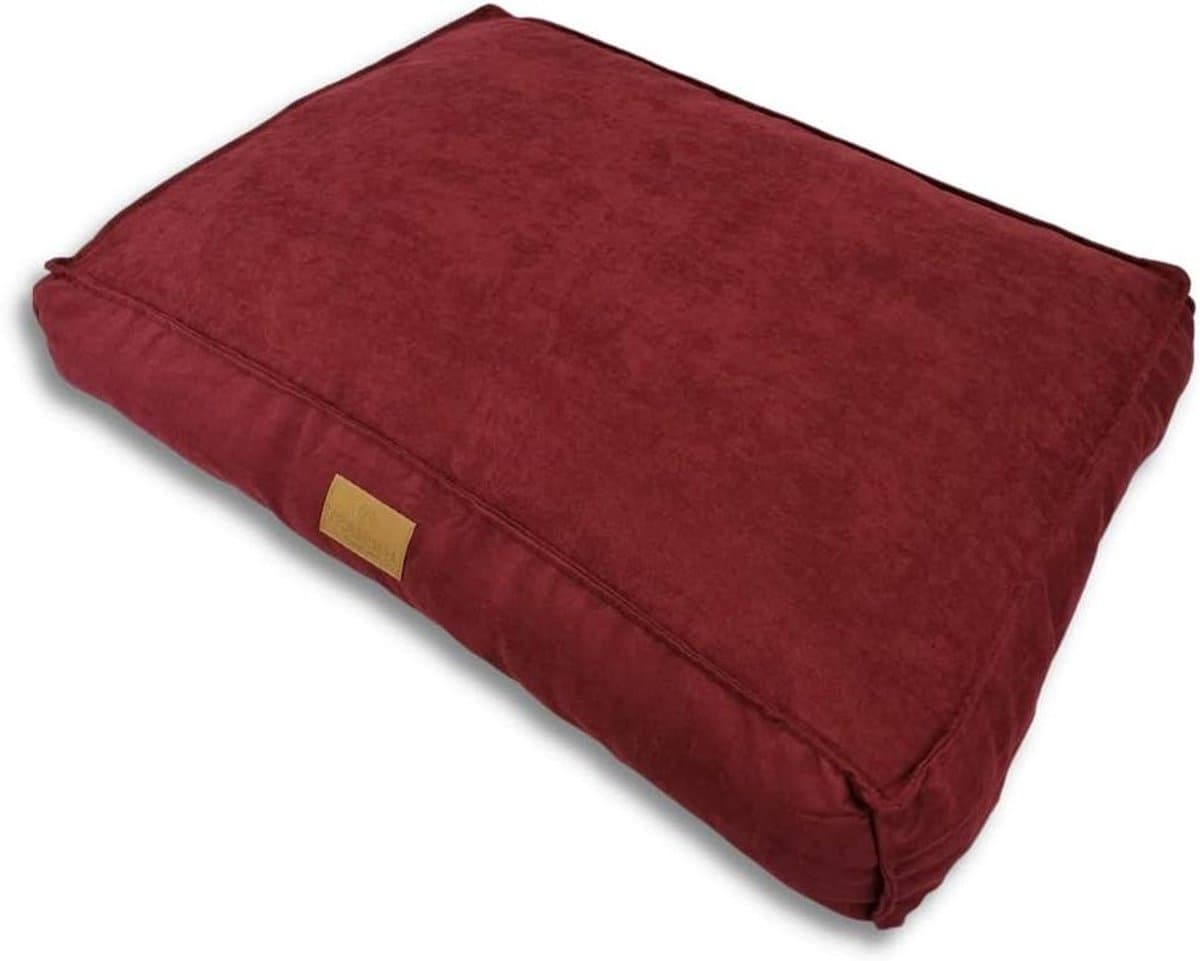 Hondenkussen Velours - Hondenbed Ligbed - Comfortabel Rusten - Zachte Fluweel Textuur - 76 x 56 cm - Bordeaux